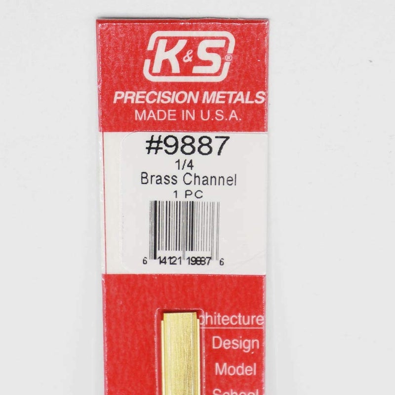 K&S 9887 Brass Channel, 0.014" Wall - 1/4" X 1/8" Leg Lengths, 1 Piece, Made in The USA - Image 2