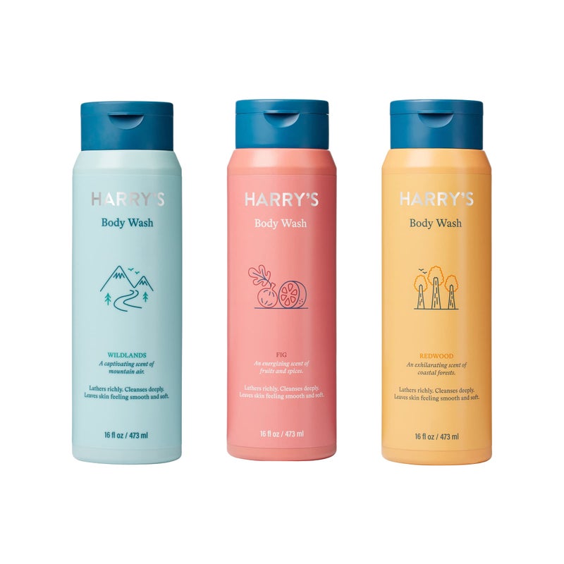 Harry's Men's Body Wash Shower Gel, Variety - Fig, Wildlands, Redwood (Pack of 3) - Image 1