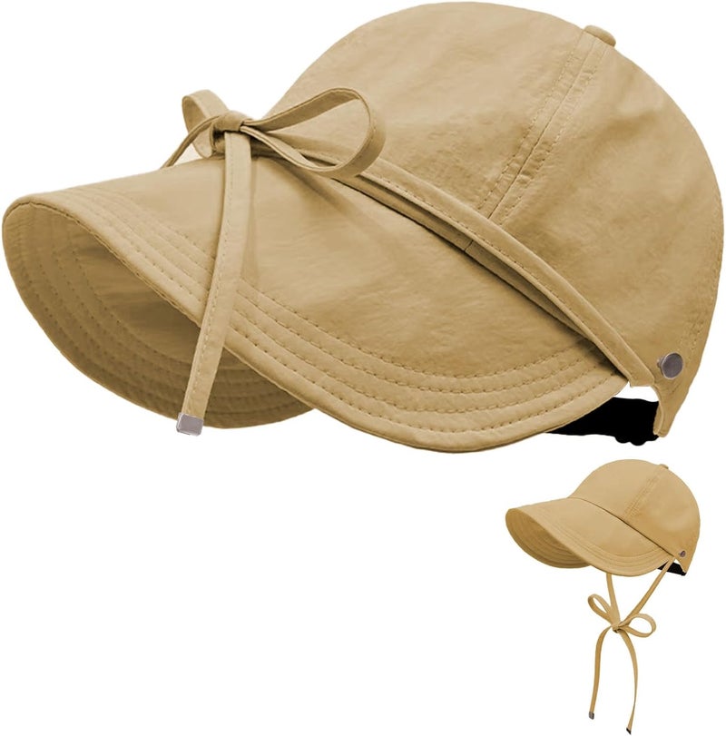 huablo Womens Sun Hat Wide Brim UPF 50+ UV Protection Foldable Packable Sun Shield Hat for Women, Ponytail Outdoor Fishing Hat - Image 1