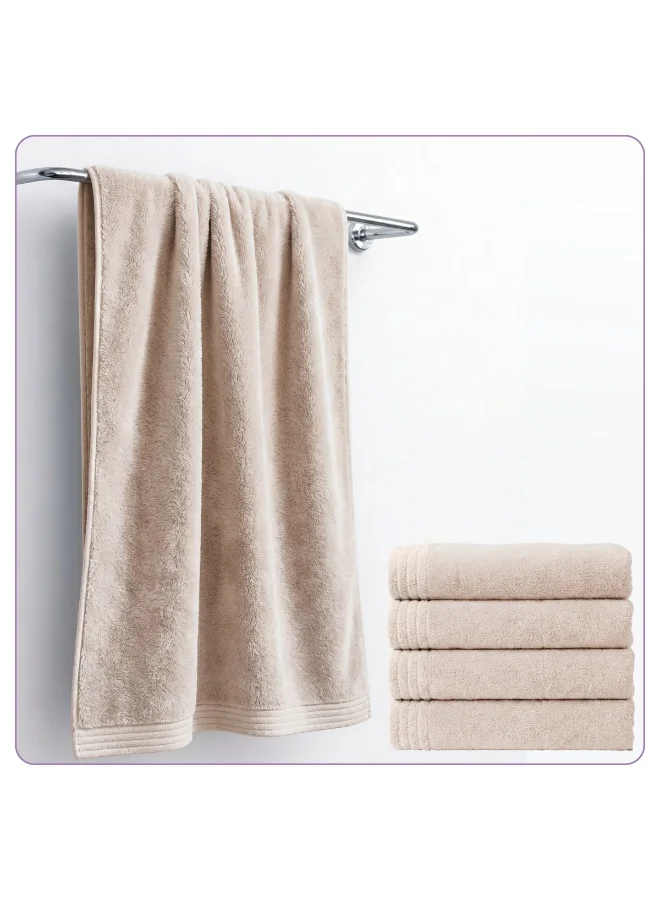 Bath Towel (4 Pack, 70 X 140 cm) - Microfiber 330 GSM - Super Soft, Highly Absorbent, Quick Drying Thick Bathroom Towels - Soft Hotel Quality for Bath and Spa