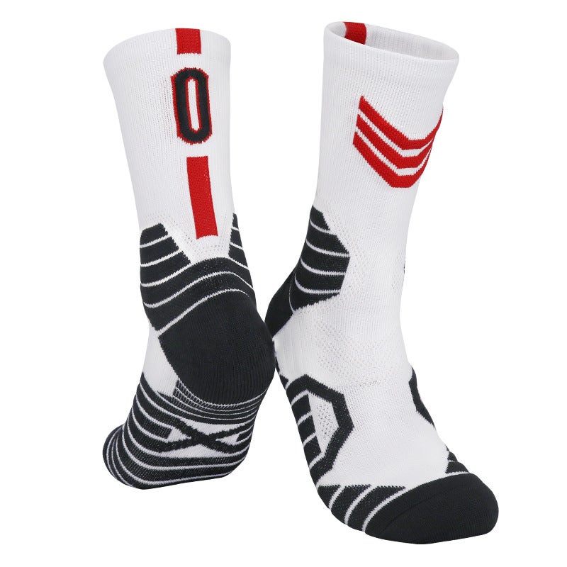 Generic Factory digital professional basketball socks mens thick tube socks childrens socks non-slip high towel bottom sports socks Bucks-White-Green 34 - Image 2