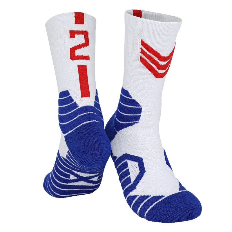 Generic Factory digital professional basketball socks mens thick tube socks childrens socks non-slip high towel bottom sports socks Bucks-White-Green 34 - Image 5