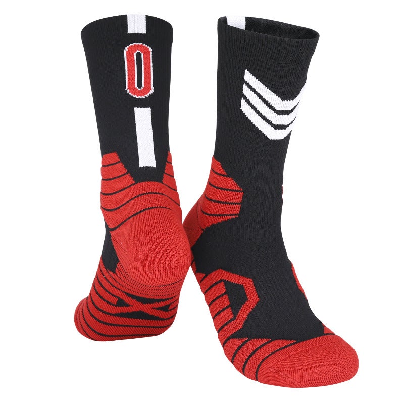 Generic Factory digital professional basketball socks mens thick tube socks childrens socks non-slip high towel bottom sports socks Bucks-White-Green 34 - Image 3