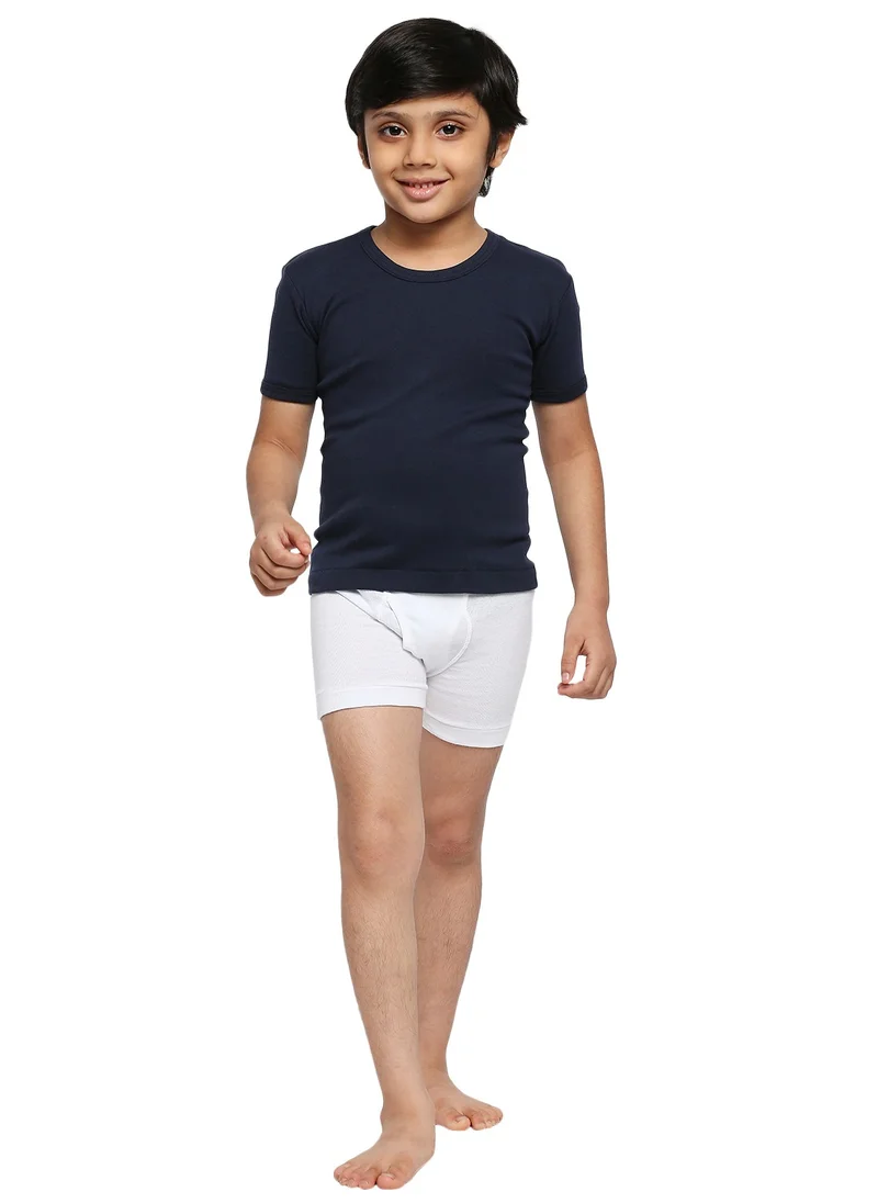 BYC BOY'S COTTON ROUND NECK UNDERSHIRT (PACK OF 3) - NAVY BLUE