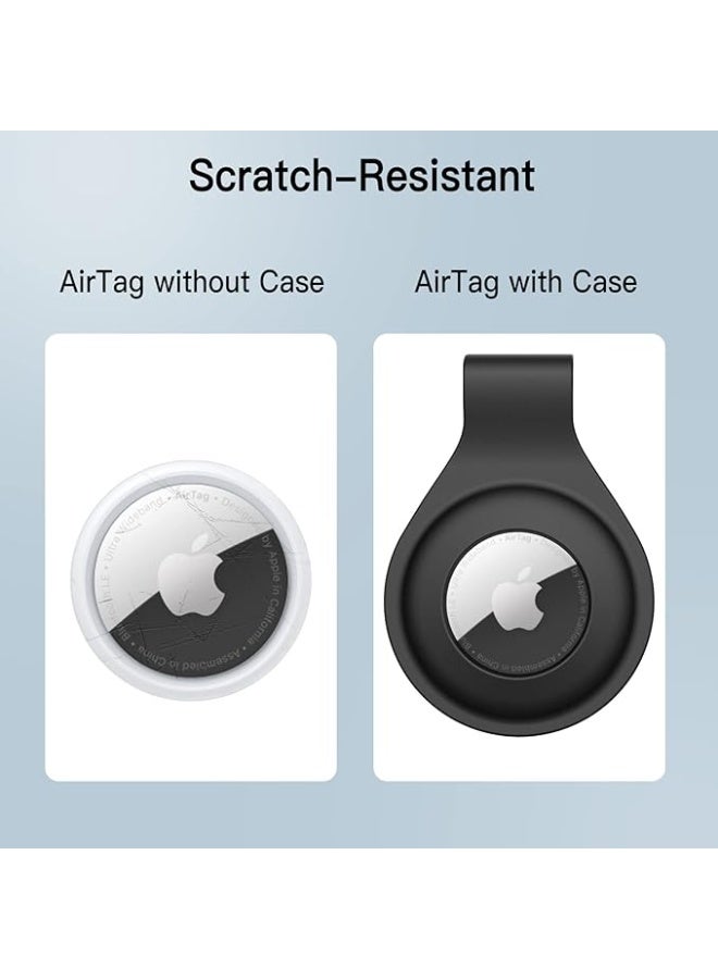 Silicone Case for AirTag 2nd/1st Generation (2026/2021) with Keychain, Protective Air Tag Holder, Portable Keyring Cover, Easy Installation, 2-Pack (Black) - Image 4