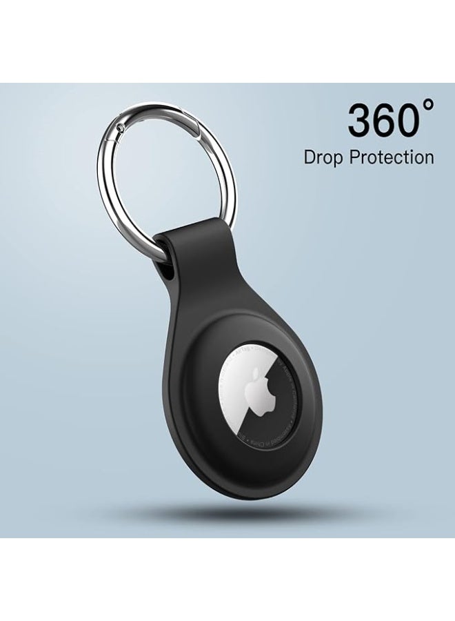Silicone Case for AirTag 2nd/1st Generation (2026/2021) with Keychain, Protective Air Tag Holder, Portable Keyring Cover, Easy Installation, 2-Pack (Black) - Image 3
