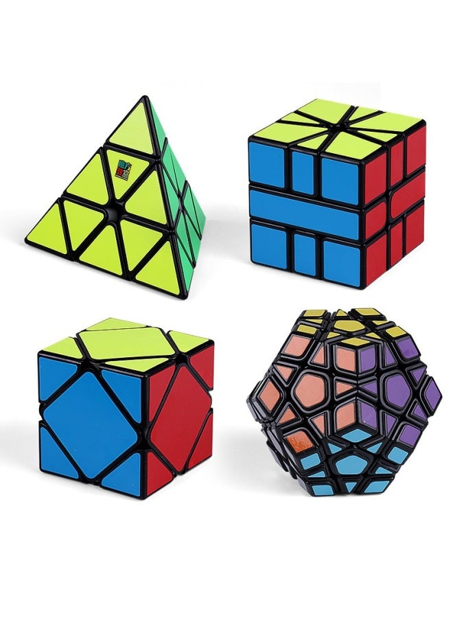 Magic Dragon 2345 Rank Rubik's Cube Special-Shaped Combination Set Entry-Level Carbon Fiber Macaron Color Competition Rubik's Cube-Color:Special-Shaped Combination Set Black  - Image 1