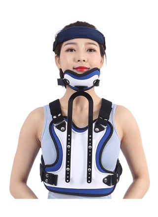 Neck and chest orthosis, head and neck chest support, adjustable size/elasticity, ergonomic design, curved chin support design, used for postoperative neck fixation and rehabilitation support - pzsku/ZC3A655F860CE775091A7Z/45/_/1712561694/cb08873b-c806-4870-948f-544721dae785