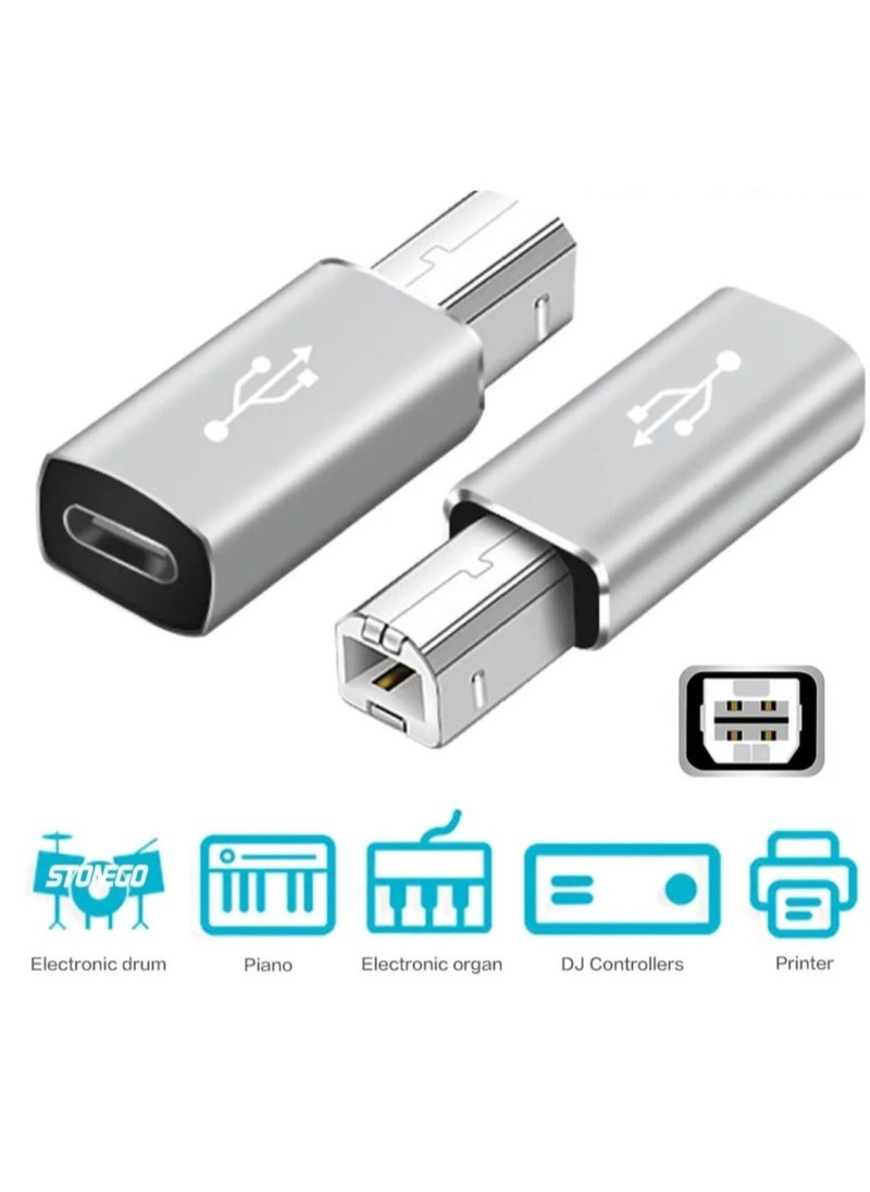 Generic - Multi Functional Electronic Interface Adapter For Musical Instruments Electric Piano Electric Drum Electric Guitar Etc Also An Adapter For A Scanner Printer And Fax Machine It Can Convert To A Computer USB Type C To USB B USB C Female To MIDI Male Adapter Is Compatible With Printers And MIDI And Supports Data Synchronization And Laptop USB C Female To Male Printer Adapter Ldeal For Connecting Scanner And Printer USB Type C To MIDI Keyboard Adapter Small Size Lightweight And Convenient For Going Out And Working You Can Use It Without Installing A Driver - Image 1