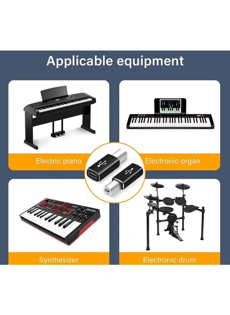 Generic - Multi Functional Electronic Interface Adapter For Musical Instruments Electric Piano Electric Drum Electric Guitar Etc Also An Adapter For A Scanner Printer And Fax Machine It Can Convert To A Computer USB Type C To USB B USB C Female To MIDI Male Adapter Is Compatible With Printers And MIDI And Supports Data Synchronization And Laptop USB C Female To Male Printer Adapter Ldeal For Connecting Scanner And Printer USB Type C To MIDI Keyboard Adapter Small Size Lightweight And Convenient For Going Out And Working You Can Use It Without Installing A Driver - Image 1