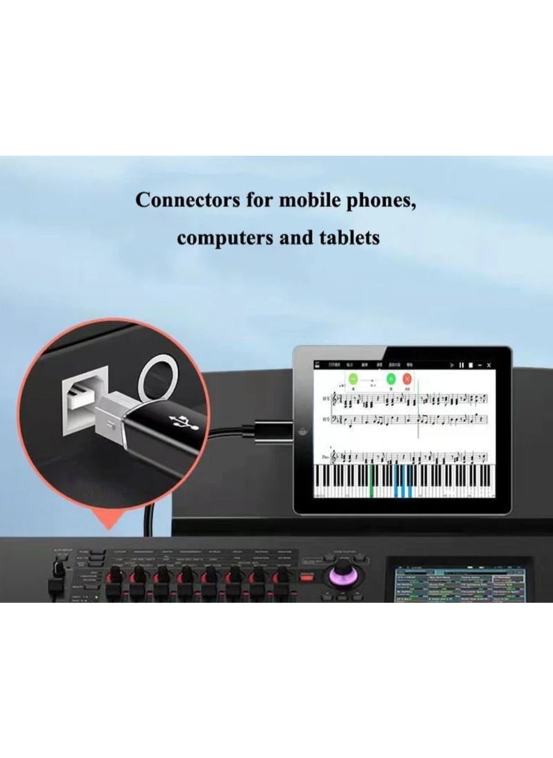 Generic - Multi Functional Electronic Interface Adapter For Musical Instruments Electric Piano Electric Drum Electric Guitar Etc Also An Adapter For A Scanner Printer And Fax Machine It Can Convert To A Computer USB Type C To USB B USB C Female To MIDI Male Adapter Is Compatible With Printers And MIDI And Supports Data Synchronization And Laptop USB C Female To Male Printer Adapter Ldeal For Connecting Scanner And Printer USB Type C To MIDI Keyboard Adapter Small Size Lightweight And Convenient For Going Out And Working You Can Use It Without Installing A Driver - Image 1