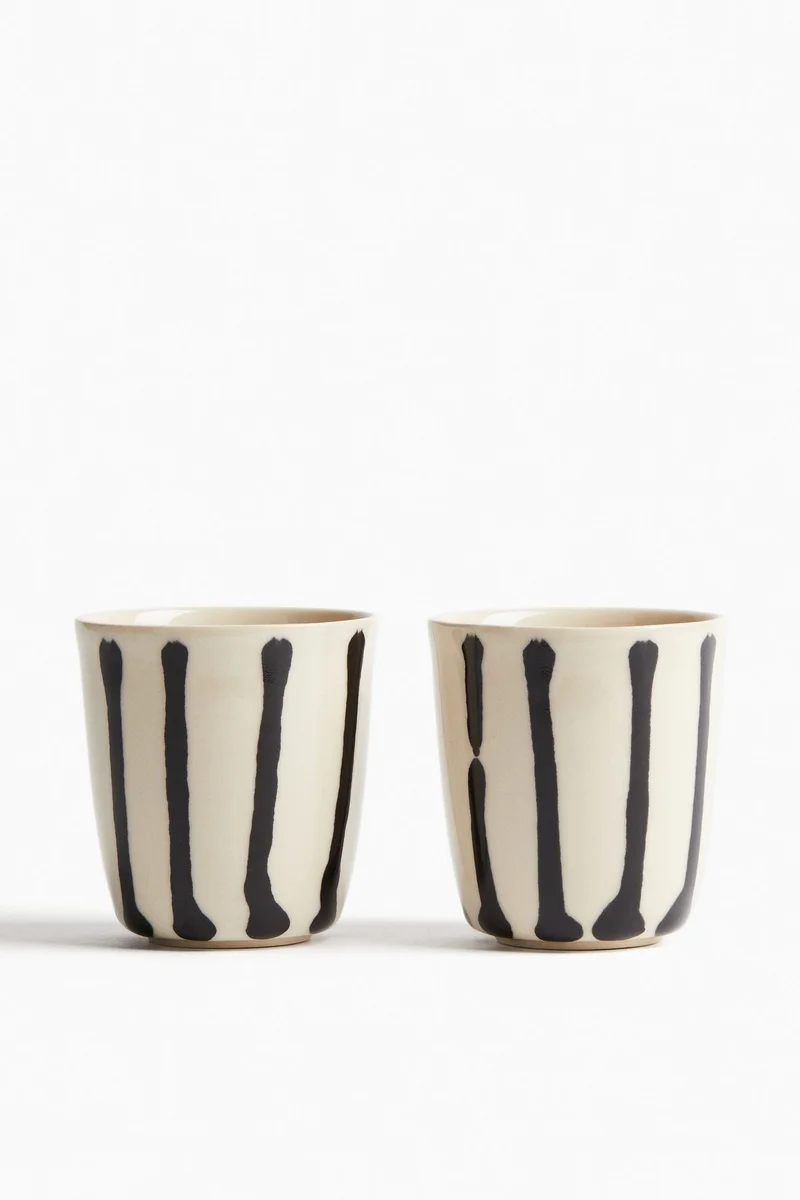 H&M 2-pack drip-glazed stoneware mugs
