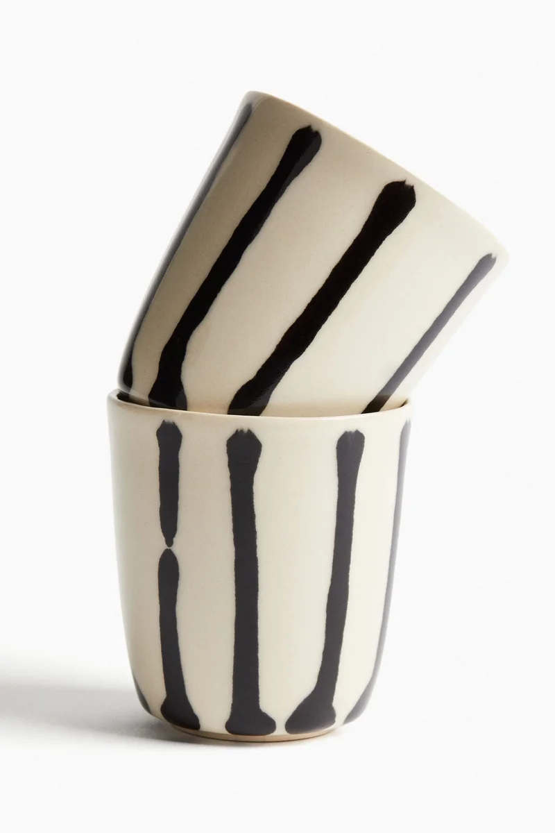 H&M 2-pack drip-glazed stoneware mugs