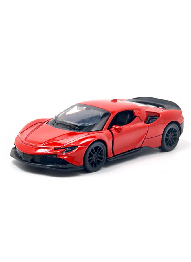Bulk Simulation Alloy Sports Car Model Children's Toy Car Back To Open The Door Car Men's Cake Ornaments Wholesale-Color:[Bag] 201 Blue  - Image 3
