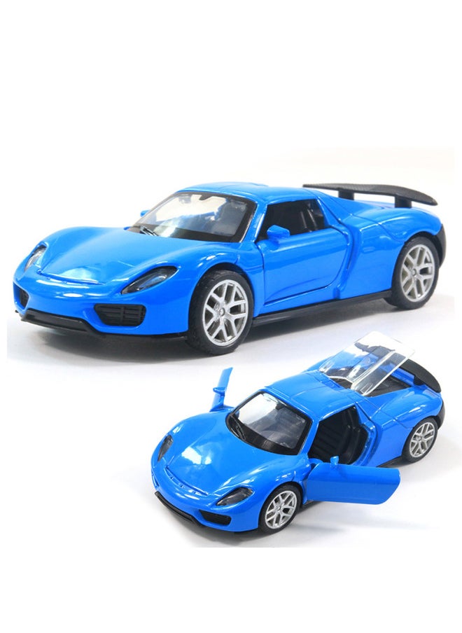 Bulk Simulation Alloy Sports Car Model Children's Toy Car Back To Open The Door Car Men's Cake Ornaments Wholesale-Color:[Bag] 201 Blue  - Image 1