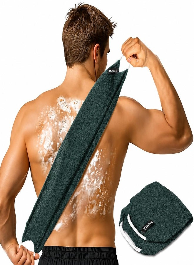 Yiclick Exfoliating Washcloth Towel with Handle, Back Scrubber for Shower, Exfoliating Body Scrubber Exfoliator, Japanese Wash Cloth for Body Scrub, Bath Sponge Loofah Luffa Washer Exfoliator - Image 1