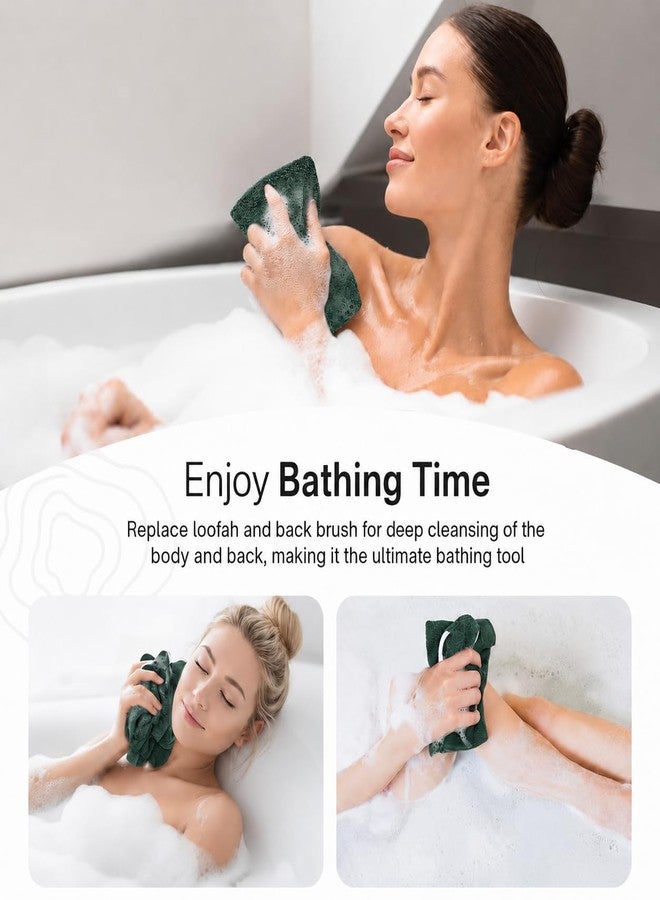 Yiclick Exfoliating Washcloth Towel with Handle, Back Scrubber for Shower, Exfoliating Body Scrubber Exfoliator, Japanese Wash Cloth for Body Scrub, Bath Sponge Loofah Luffa Washer Exfoliator - Image 4