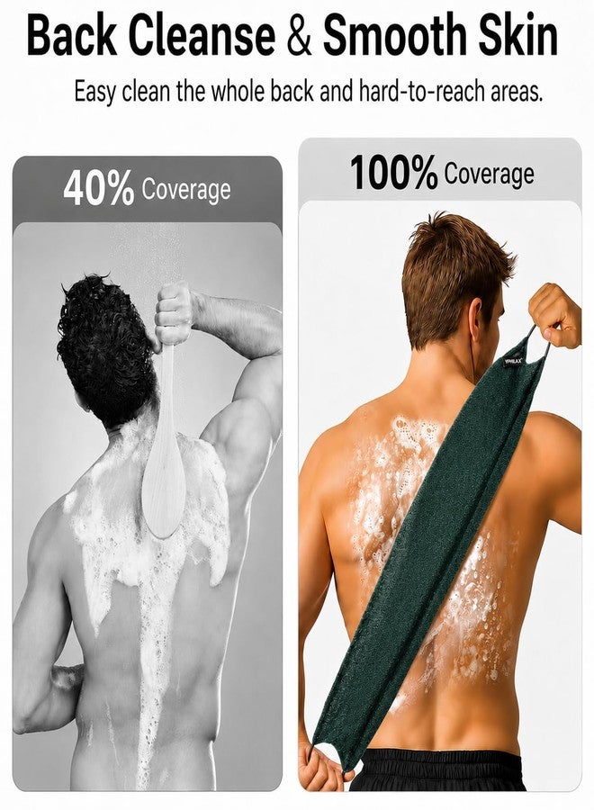 Yiclick Exfoliating Washcloth Towel with Handle, Back Scrubber for Shower, Exfoliating Body Scrubber Exfoliator, Japanese Wash Cloth for Body Scrub, Bath Sponge Loofah Luffa Washer Exfoliator - Image 3