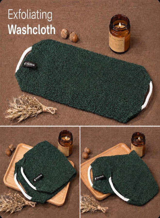 Yiclick Exfoliating Washcloth Towel with Handle, Back Scrubber for Shower, Exfoliating Body Scrubber Exfoliator, Japanese Wash Cloth for Body Scrub, Bath Sponge Loofah Luffa Washer Exfoliator - Image 2