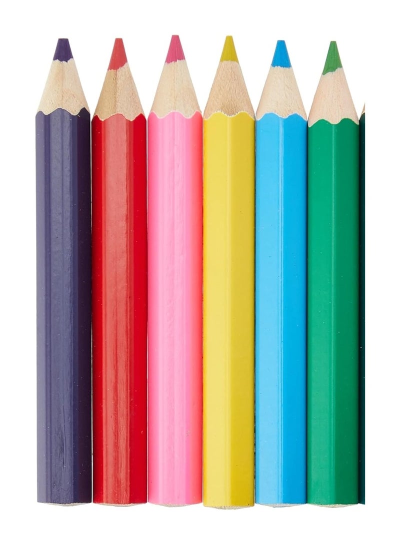 مجموعة أدوات مدرسية مكونة من 12 قطعة ( مقلمة سوستة + 6 الوان خشب + قلم رصاص + قلم جاف + مسطرة + استيكة + برايا ) - Image 3