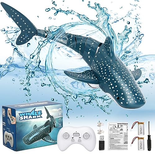 GearRoot Remote Control Shark Toys 118 Scale High Simulation RC Shark Fish Toys for Swimming Pool Bathroom 2x700mAh RC Boat Water Toys Great Gift for 6 Year olds Boys Girls Kids - Image 1