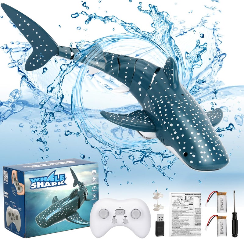 GearRoot Remote Control Shark Toys 118 Scale High Simulation RC Shark Fish Toys for Swimming Pool Bathroom 2x700mAh RC Boat Water Toys Great Gift for 6 Year olds Boys Girls Kids - Image 4