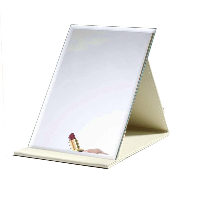 DINGFENG Folding Vanity Mirror With Stand Small Handheld Shaving Mirror Protable Desktop Make Up MirrorTravel Mirror Standing Mirror Decorative Small Mirror Suitable For Travel Bathroom Bedroom