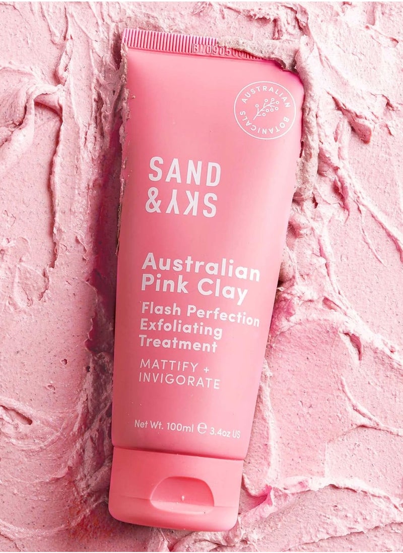Sand & Sky - Sand & Sky Flash Perfection Exfoliating Treatment Face Scrub - Face cleanser Australian Pink Clay Moisturizing Facial Exfoliator For Face | With Rosehip, Grapeseed, Olive Oil (3.4 oz) - Image 1