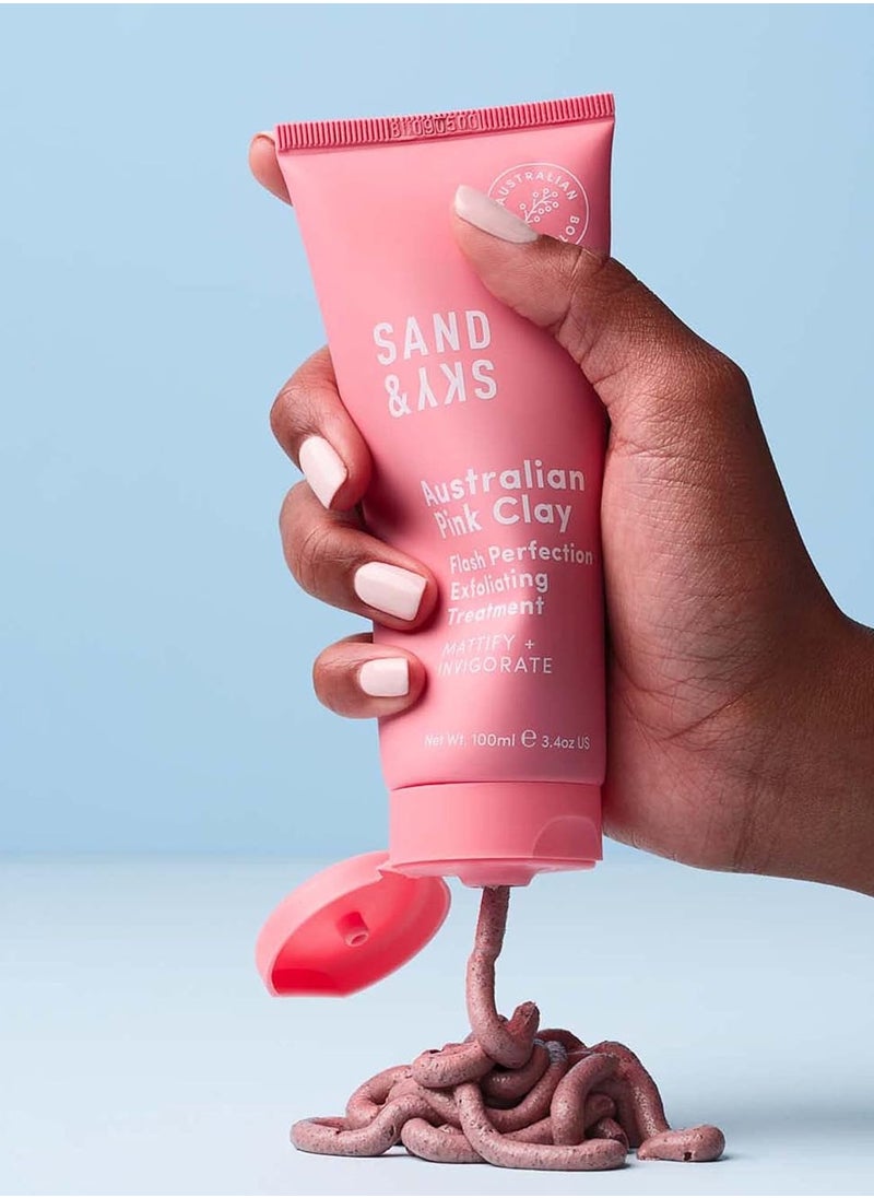 Sand & Sky - Sand & Sky Flash Perfection Exfoliating Treatment Face Scrub - Face cleanser Australian Pink Clay Moisturizing Facial Exfoliator For Face | With Rosehip, Grapeseed, Olive Oil (3.4 oz) - Image 1