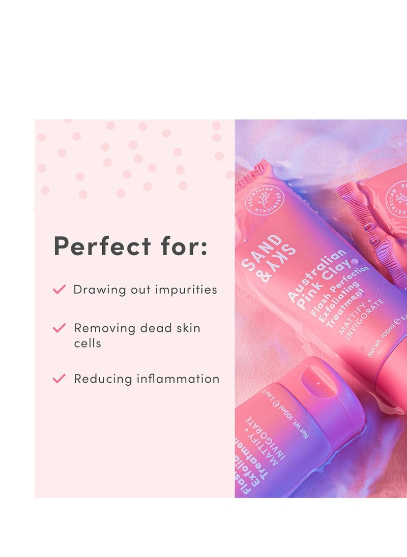 Sand & Sky - Sand & Sky Flash Perfection Exfoliating Treatment Face Scrub - Face cleanser Australian Pink Clay Moisturizing Facial Exfoliator For Face | With Rosehip, Grapeseed, Olive Oil (3.4 oz) - Image 1