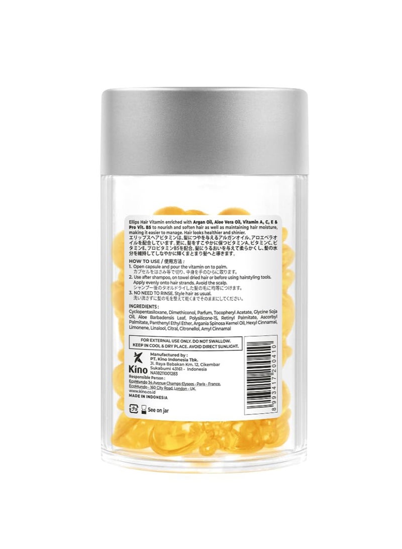 Ellips Hair Vitamin Smooth& Shiny, 50 Capsules, Hair Heat Protectant Oil for Frizzy Hair with Vitamin B5 - Image 2