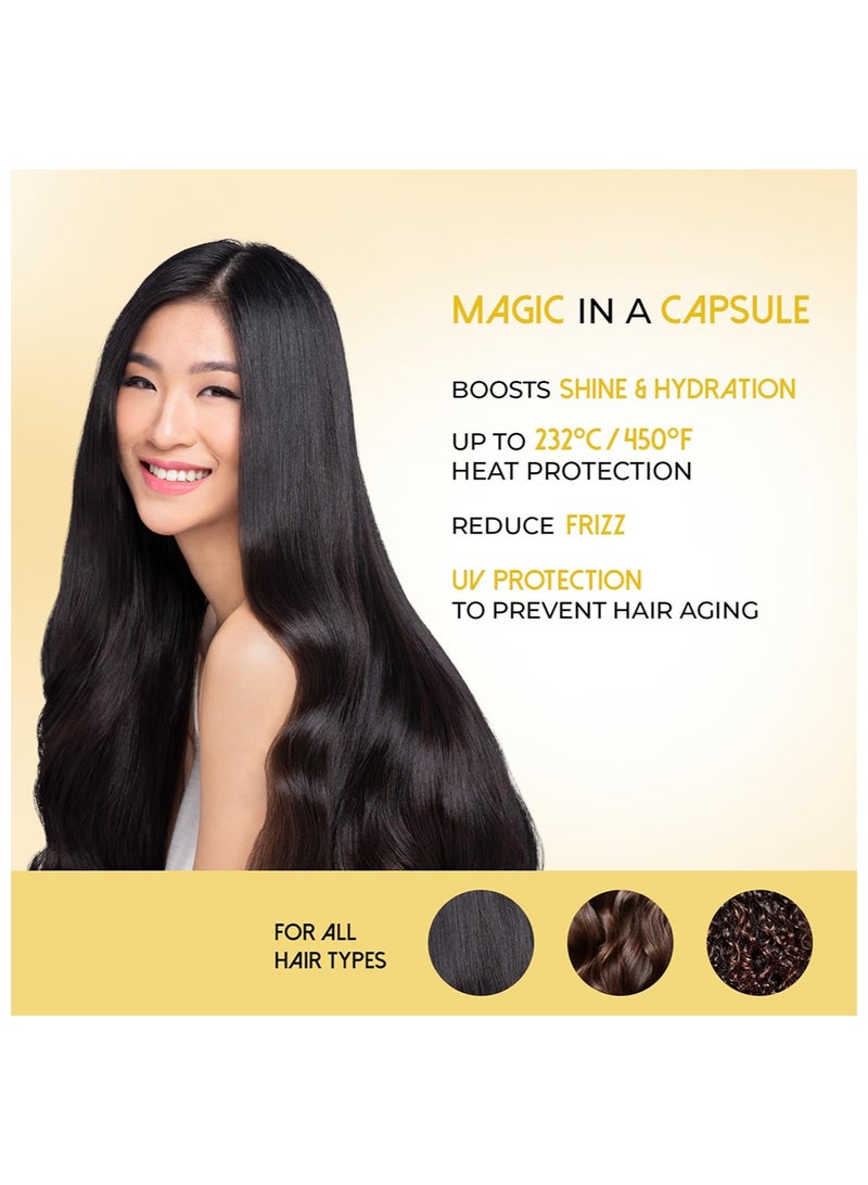 Ellips Hair Vitamin Smooth& Shiny, 50 Capsules, Hair Heat Protectant Oil for Frizzy Hair with Vitamin B5 - Image 4