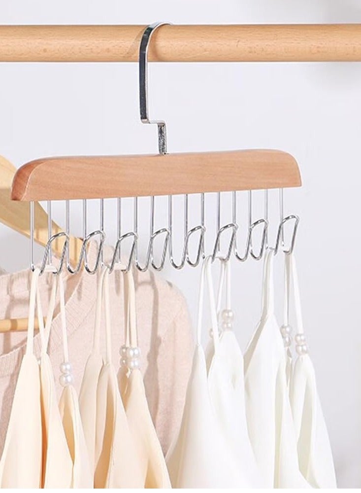 CityRiya-Long Tie Rack Hanger for Men 1 PC Non-Slip Belt Hanger, Bra Hangers for Closet 8 Hooks Belt Organizer Holder Coat Rack for Clothing Storage Organization Belt Rack for Wardrobe Clothes Hat Tank Tops  - Image 1