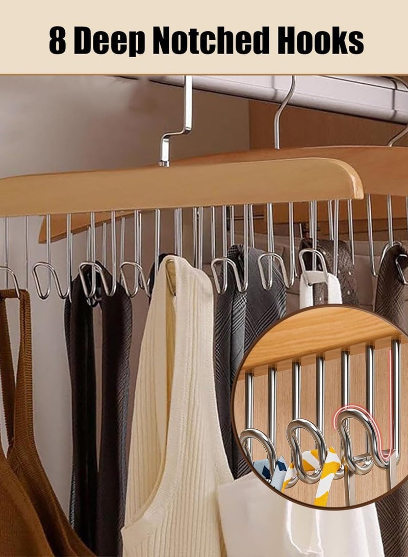 CityRiya-Long Tie Rack Hanger for Men 1 PC Non-Slip Belt Hanger, Bra Hangers for Closet 8 Hooks Belt Organizer Holder Coat Rack for Clothing Storage Organization Belt Rack for Wardrobe Clothes Hat Tank Tops  - Image 2
