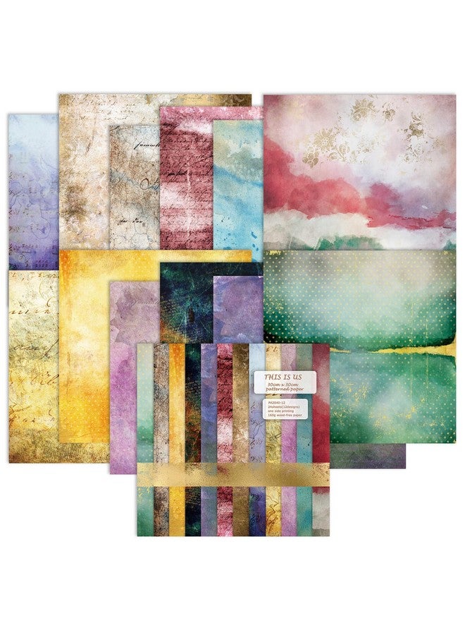 أي كامو ورق سجل القصاصات العتيق، ورق ديكوباج جمالي، 12×12 - 24 ورقة، ورق منقوش من جانب واحد، ورق مقوى، ورق تدوين، وسادة ورقية لصناعة البطاقات في العطلات، ورق أوريجامي مزخرف يدوي. - Image 1