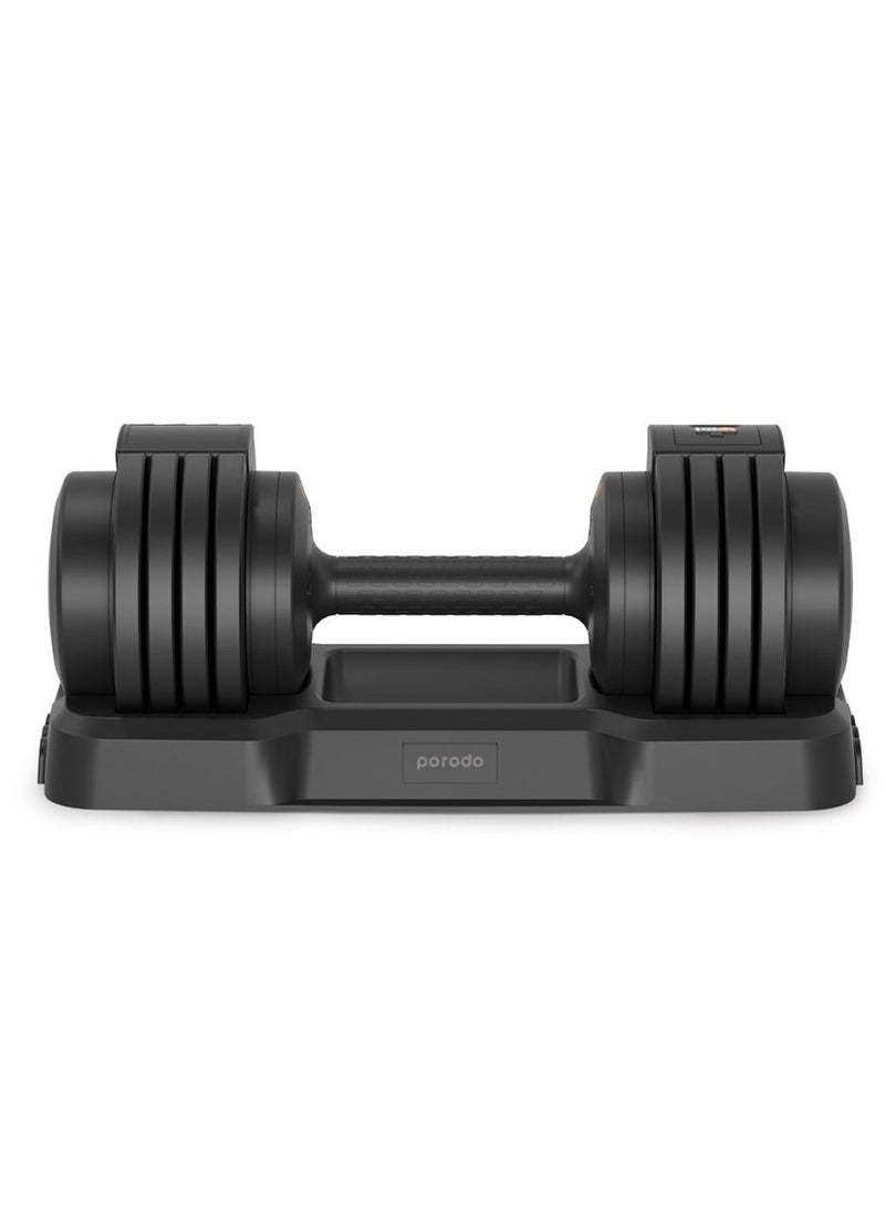 porodo 55 LB Single Adjustable Smart Dumbbell - Black - Image 2