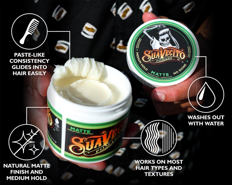 Suavecito Pomade Matte (No Shine) Formula 4 oz, 1 Pack - Medium Hold Hair Pomade For Men - Matte Hair Paste For Natural Texture Hairstyles - Image 4