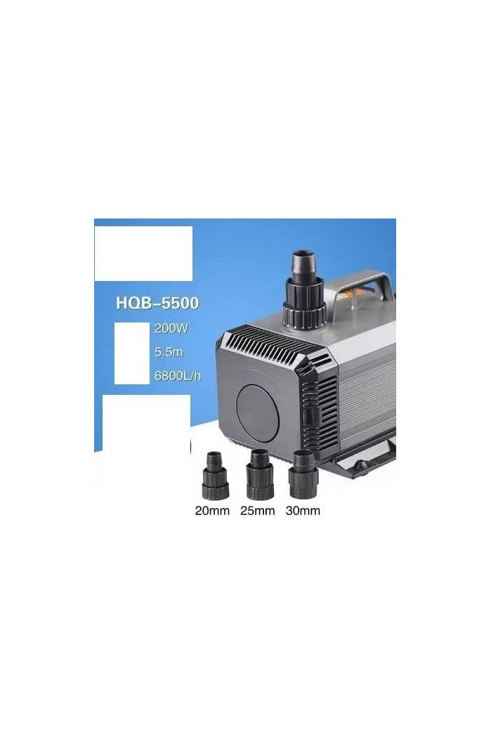 سان سان مضخة غاطسة للمياه HQB 5500/6800 لتر/ساعة، 200 واط، ارتفاع ضخ المياه 5.5 متر/مضخة غاطسة لأحواض السمك والنوافير والبرك. - Image 3