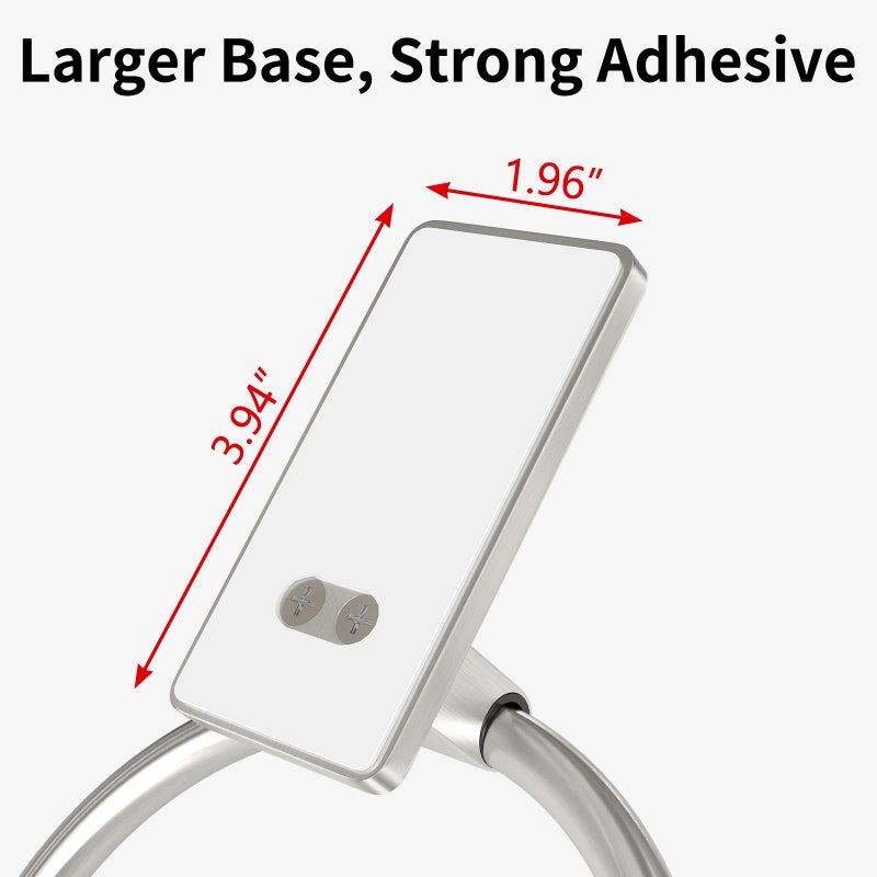 STWWO Brushed Nickel Towel Ring, Hand Towel Holder for Bathroom, Self Adhesive Hand Towel Rings for Bath, Kitchen, RV, No Drill Hole - Image 3