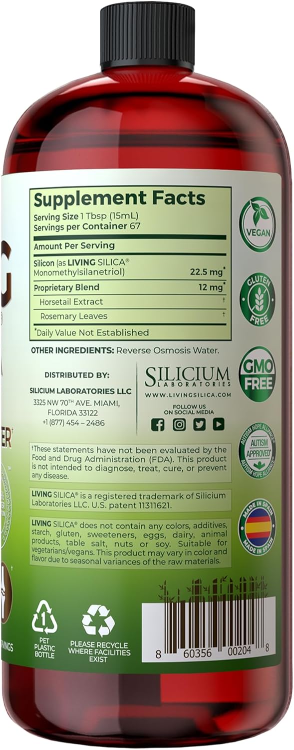 Orgono Living Silica PlantBased Collagen Booster  Horsetail Extract  Rosemary  Supports Collagen  Elastin for Joint  Bone Health Glowing Skin Strong Hair  Nails  3385 Fl Oz - Image 2