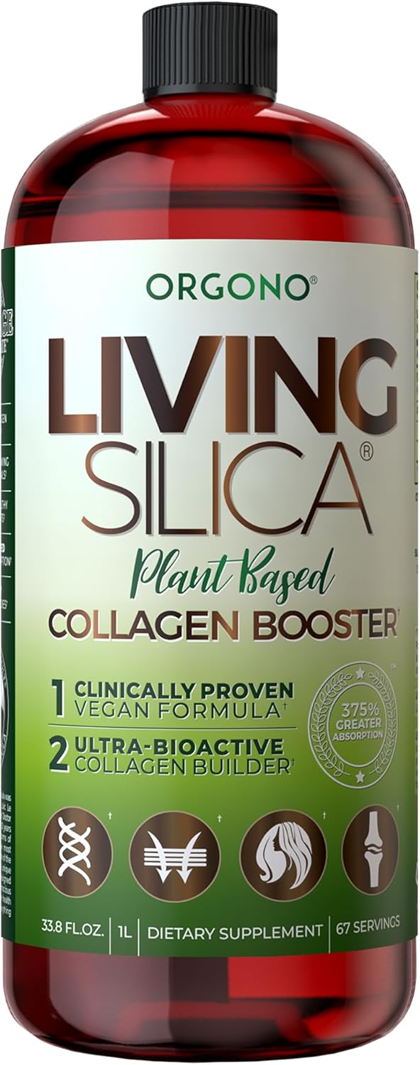 Orgono Living Silica PlantBased Collagen Booster  Horsetail Extract  Rosemary  Supports Collagen  Elastin for Joint  Bone Health Glowing Skin Strong Hair  Nails  3385 Fl Oz - Image 1