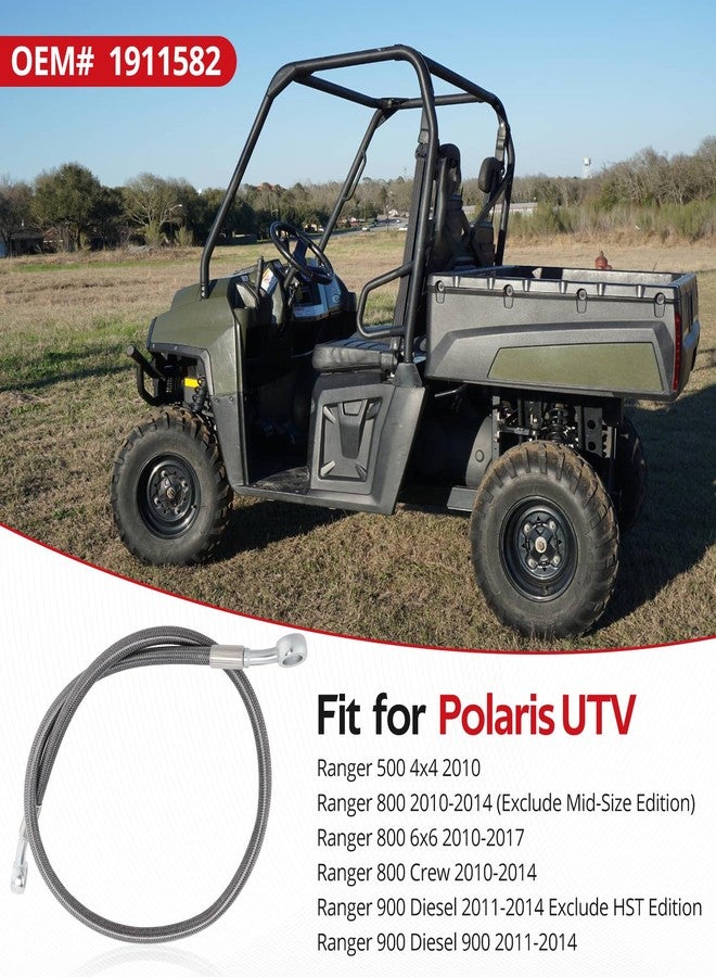 JAVIK Front Left Brake Hose Line for Polaris Ranger-800 2010-2017 Ranger-Diesel-900 2011-2014 Ranger-500-4x4 2010, OEM# 1911582 - Image 2