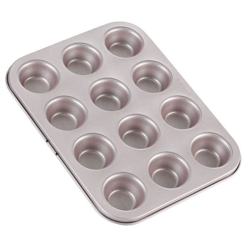 CHEFMADE Mini Muffin Pan, 12-Cavity Non-Stick Mini Cupcake Pan Bakeware for Oven Baking (Champagne Gold) - Image 1
