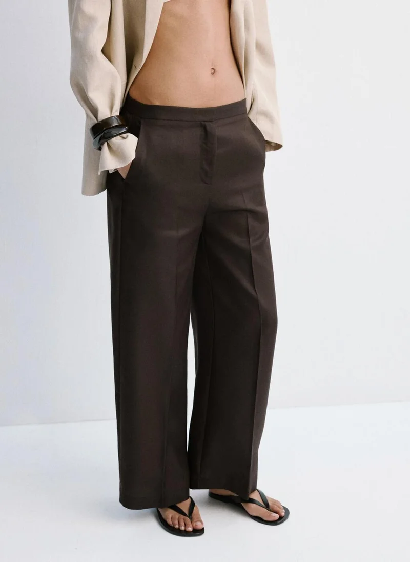 MANGO High-Waisted Lyocell Trousers