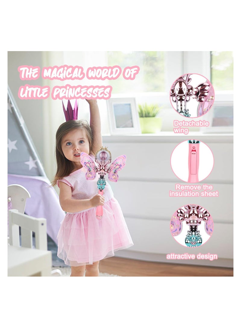Zikra Princess Toys Girls Magic Wands LED Light Up Flashing Fairy Wand Toy Dress Up Cool Birthday Gifts for Girl Cosplay Party Favors Butterfly Kids Toy - Image 4