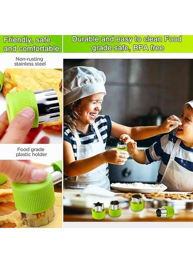 Set Of 12 Vegetable Cutter Shapes Stainless Steel Mini Fruit And Cookie Cutters Flower Star Heart And Animal Molds Decorative Food Cutting Tools For Sandwiches Cheese Bread And Vegetables - Image 2