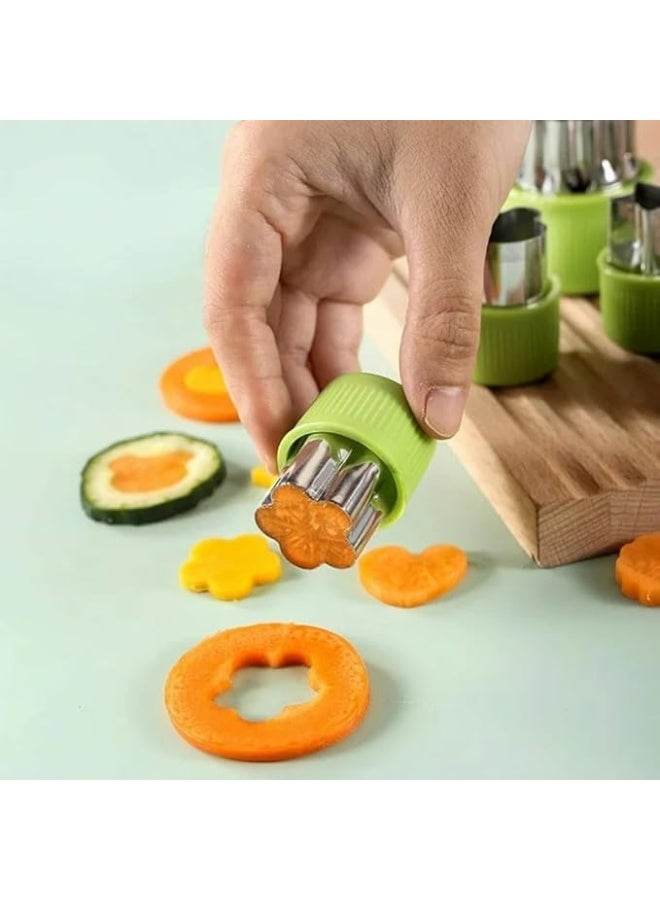 Set Of 12 Vegetable Cutter Shapes Stainless Steel Mini Fruit And Cookie Cutters Flower Star Heart And Animal Molds Decorative Food Cutting Tools For Sandwiches Cheese Bread And Vegetables - Image 1