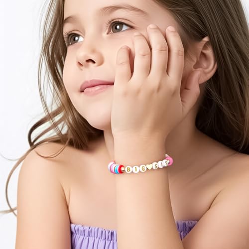 Poxtex Big Sister Bracelet for Daughter, Colorful Big Sister Outfits Shirts Bracelet Girls' Charm Bracelets Toddler Jewelry Birthday Gifts for Girls First Day of School Gift for Kindergarten Preschool First Second Grade - Image 2