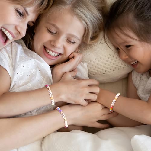 Poxtex Big Sister Bracelet for Daughter, Colorful Big Sister Outfits Shirts Bracelet Girls' Charm Bracelets Toddler Jewelry Birthday Gifts for Girls First Day of School Gift for Kindergarten Preschool First Second Grade - Image 4