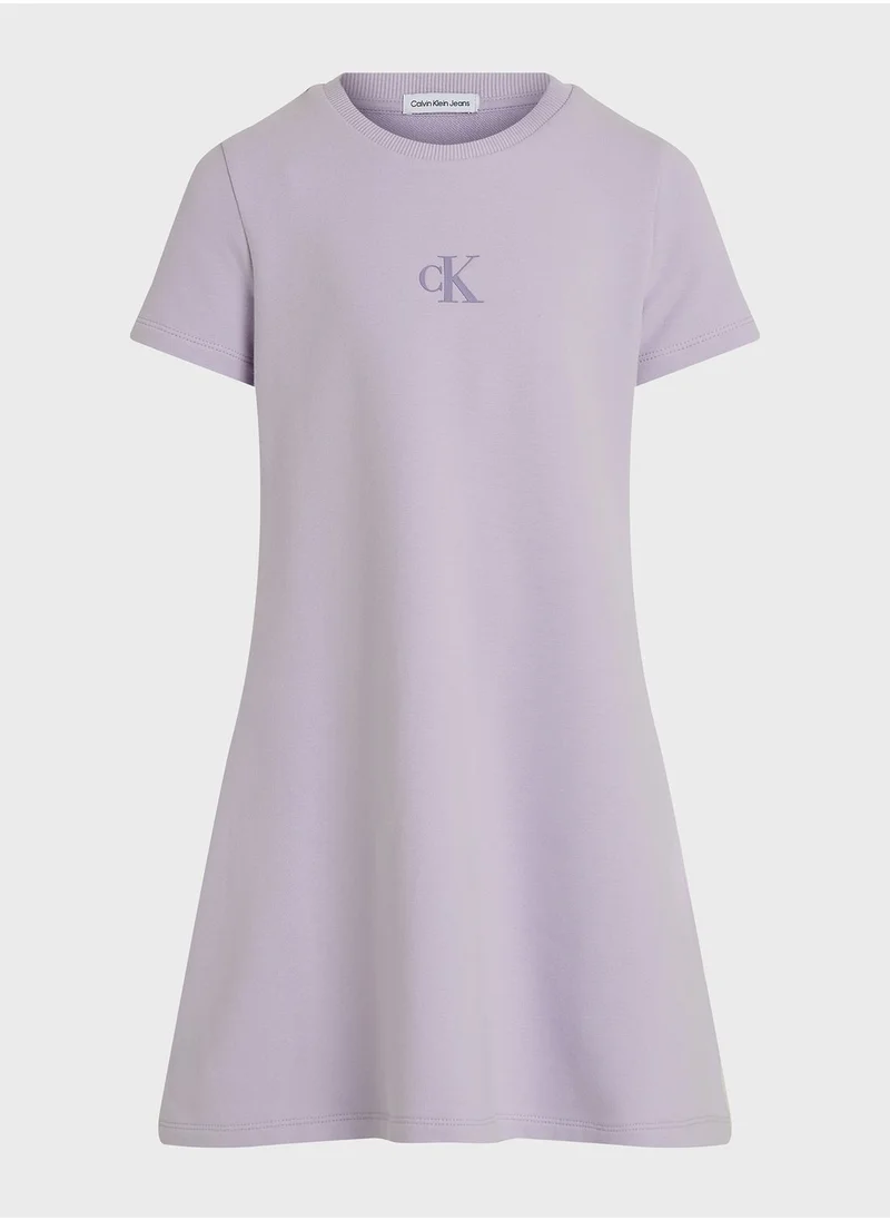 Calvin Klein Jeans Kids Logo Terry Fit Midi Dress